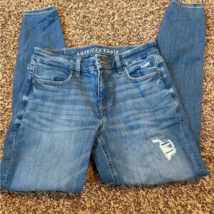 American Eagle Outfitters Women's Distressed Blue Skinny Jeans